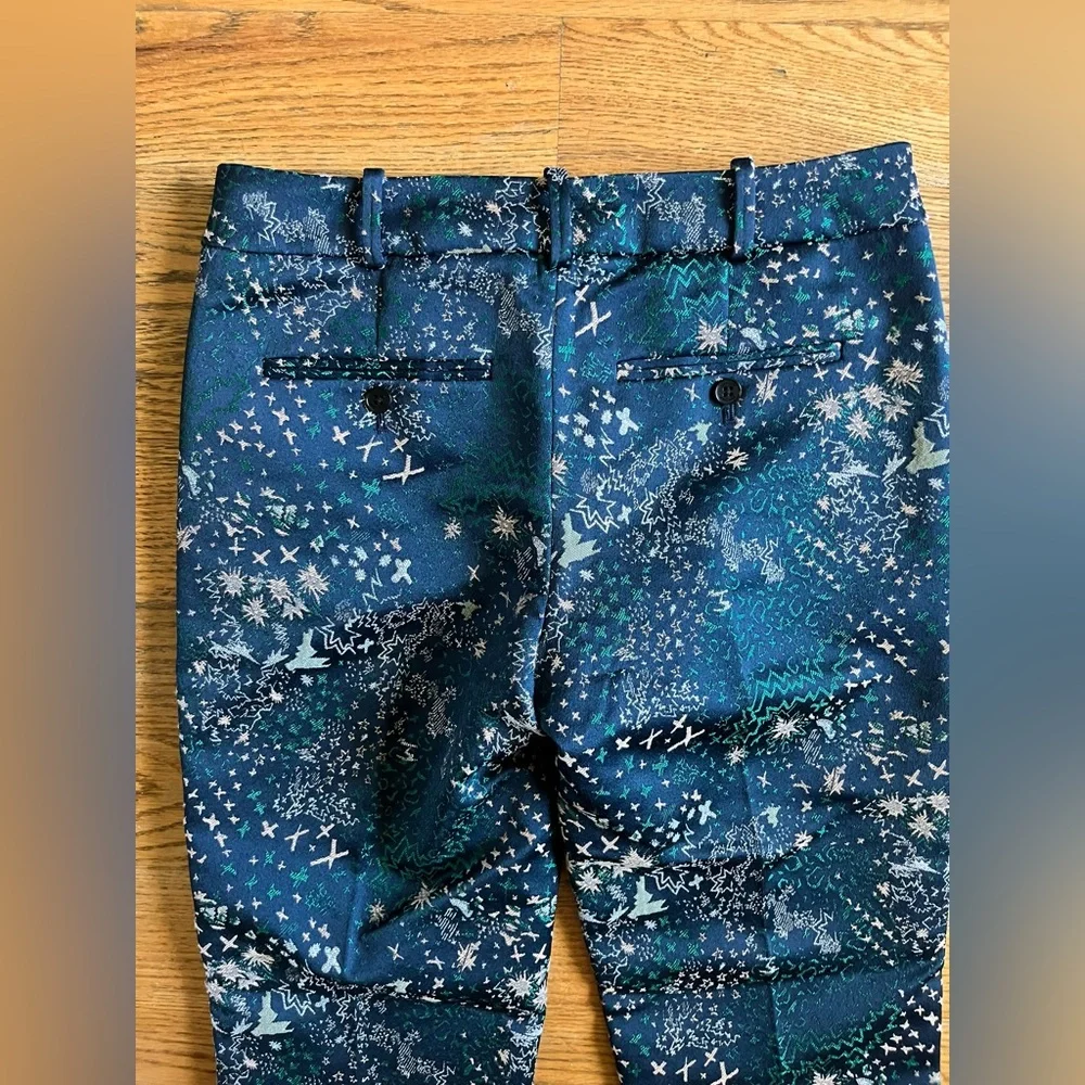Zadig & Voltaire Posh Jac Glam Suit Pants 36 Navy Metallic Jacquard Tailored NWT - Picture 3 of 14